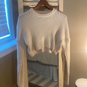 Cropped cream sweater